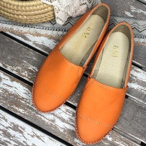 a.M. Orange Slip On Espadrilles 8